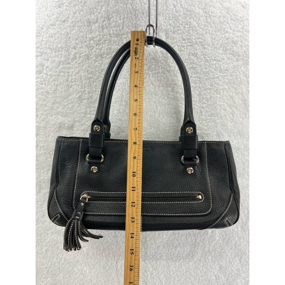 Kate Spade New York Womens Satchel Handbag Black Snap Phone Pocket Tassel M - Picture 7 of 12